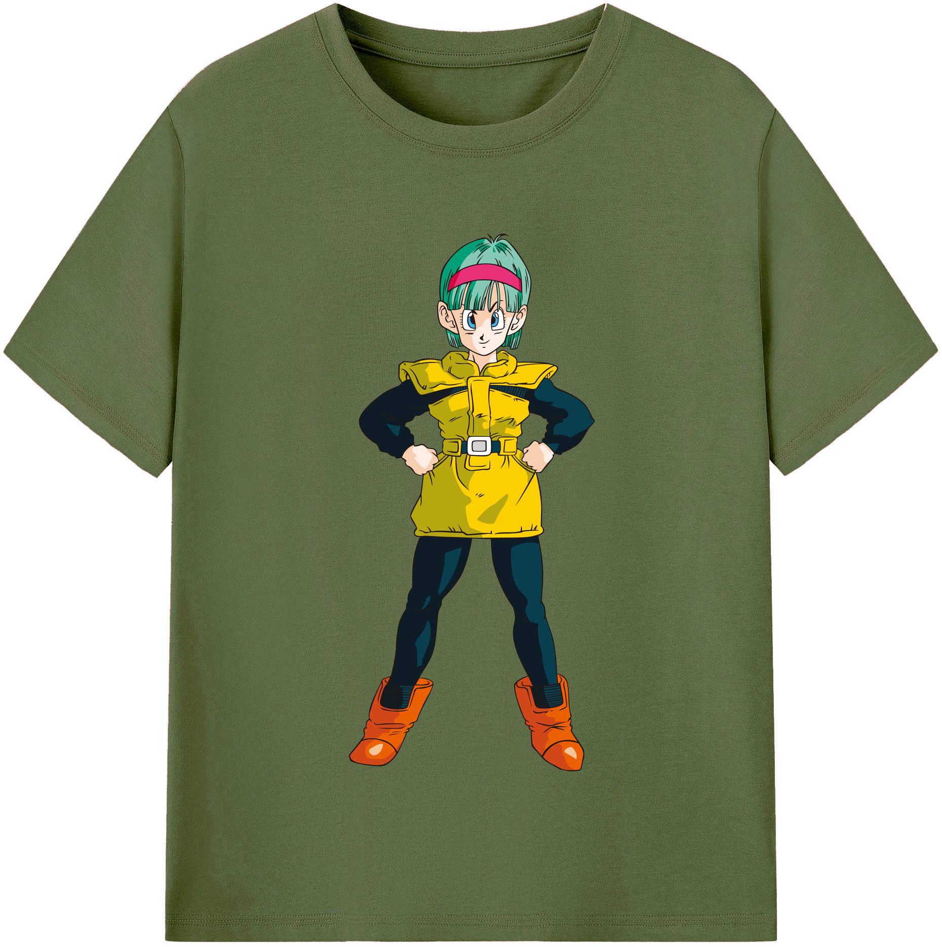 （画像用） ドラゴンボール ブルマ DRAGON BALL Bulma 綿100％半袖Tシャツ（フロントプリント）